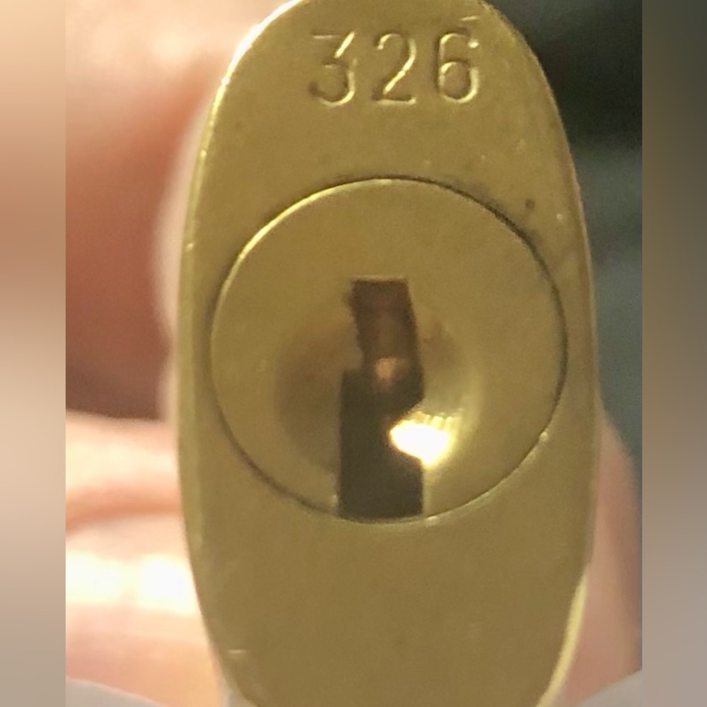 Louis Vuitton Gold -toned Vintage Brass Padlock Engraved Logo # 326 Authentic LV - Picture 2 of 7
